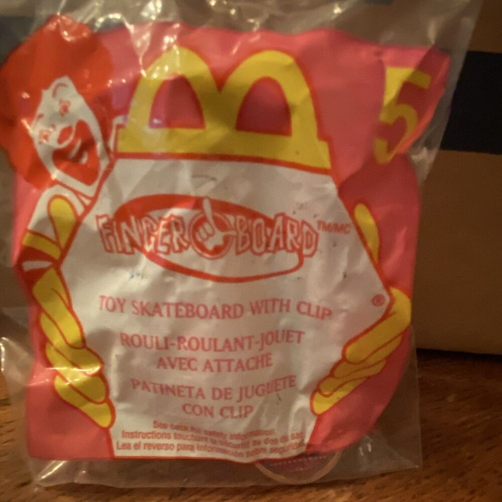 McDonald's Fingerboard Toy Skateboard with Clip Vintage (2000) #5- Pink Vintage